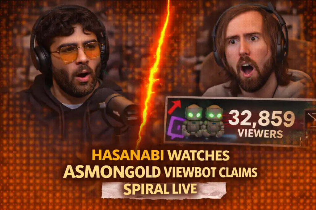 #Viewgate: HasanAbi Watches Asmongold Viewbot Claims Spiral Live — Pulse of Fame
